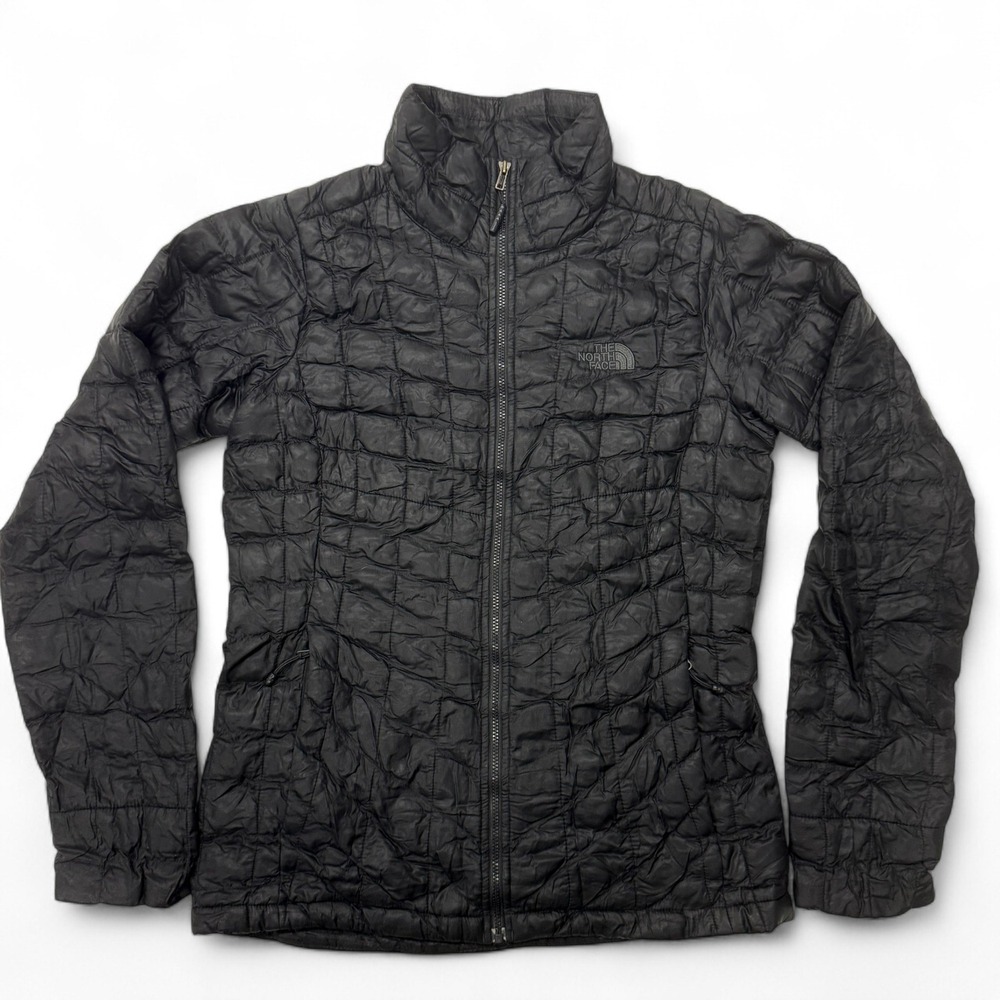 The North Face Thermoball Full‎ Zip Puffer Jacket Lightweight Black Womens XS
